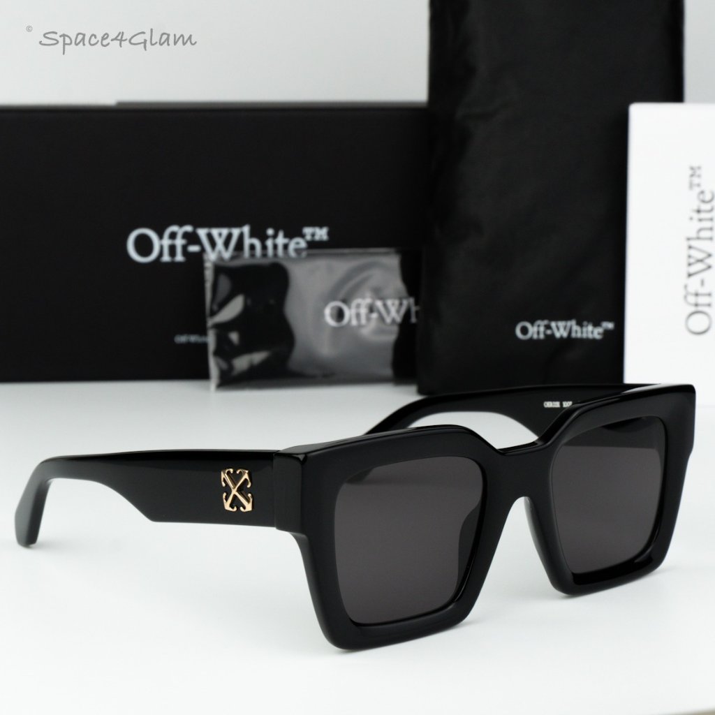 Off-White Women Sunglasses Black Grey Square Oeri13i Jackson 1007 New Authentic